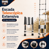 Escada Telescópica Extensiva Aço Inoxidável