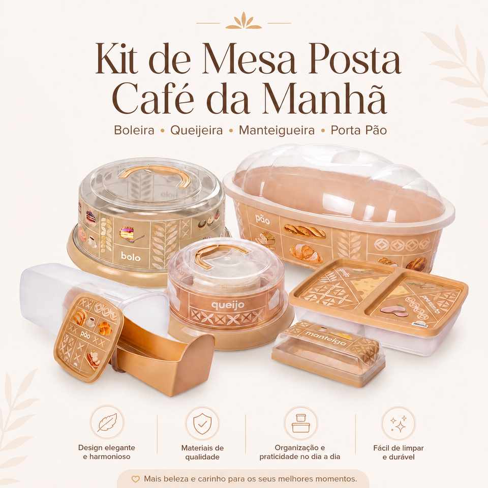 Kit de café da manhã mesa posta