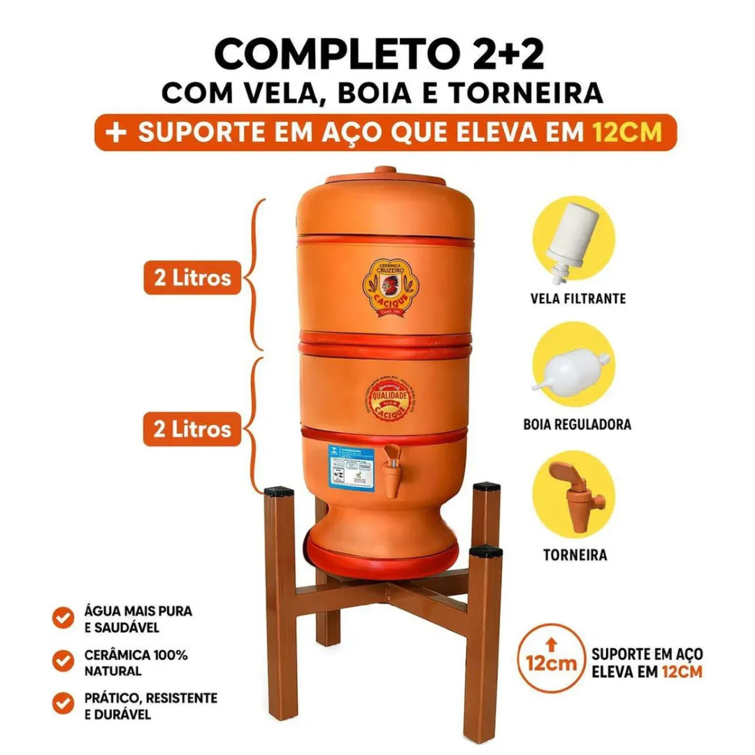 Filtro de Barro com Vela, Boia e Torneira